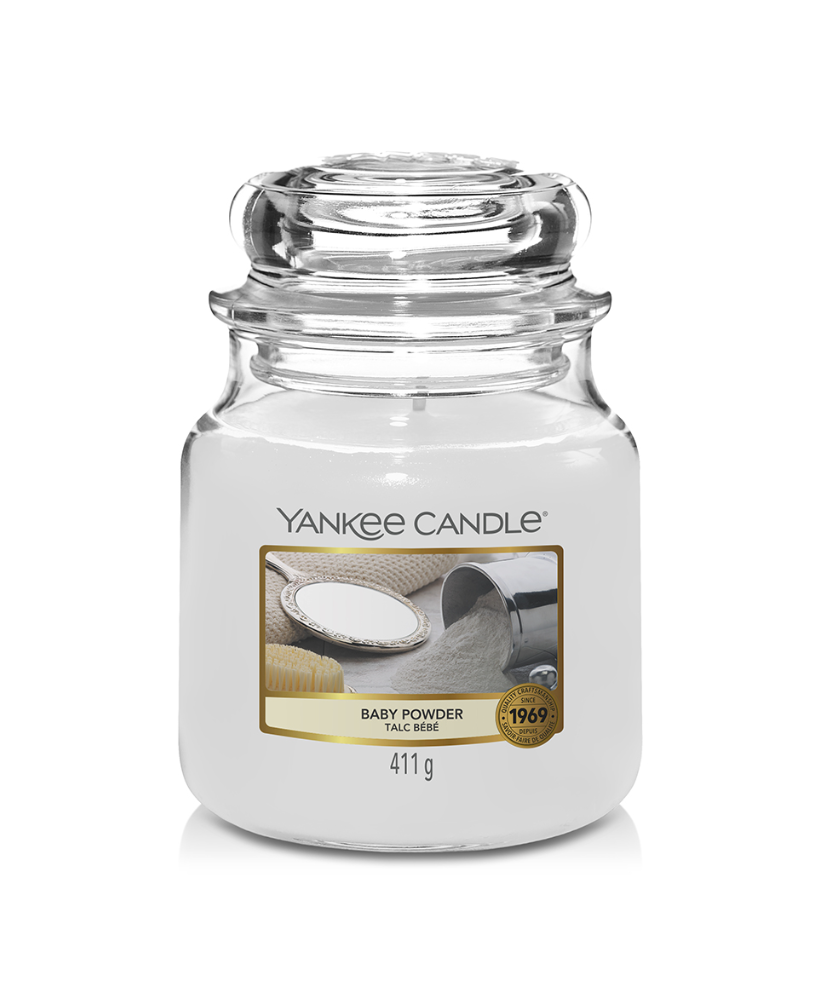 Yankee Candle Candela in Giara Media Baby Powder 75 Ore