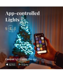 Twinkly Stringa di luci controllabile tramite Smartphone con 400 LED RGB multicolore