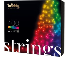 Twinkly Stringa di luci controllabile tramite Smartphone con 400 LED RGB multicolore