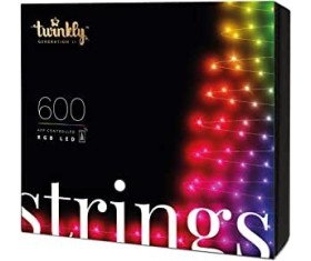 Twinkly Strings – Stringa di Luci a LED Controllabile da App con 600 LED RGB (16 Milioni di Colori). 48 Metri.