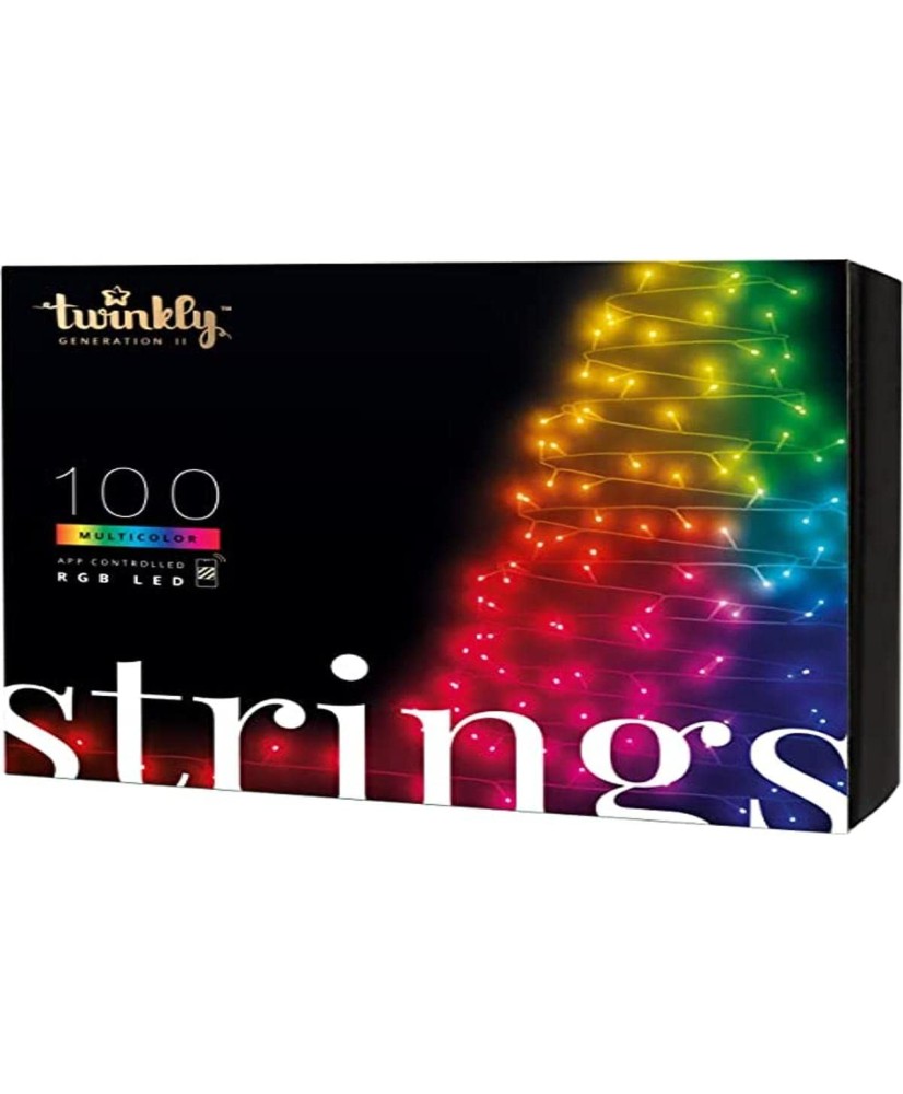 Twinkly Strings luci a led controllabile da app con 100 led RGB (16 milioni di colore). 8 metri